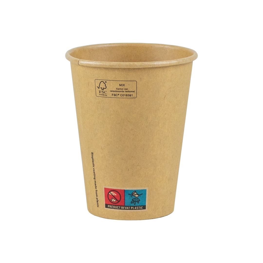 kop bedreiging Raad eens Kraft PLA koffiebeker 12oz/360ml/90mm Ø SUP | Groothandel in BioDisposables  | BioDisposables.Shop