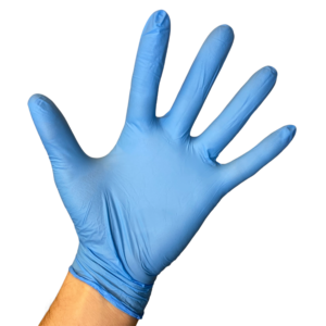 Handschoenen Nitril ongepoederd blauw maat XL, CAT III